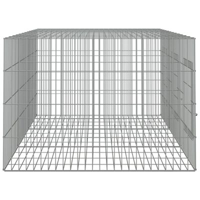 vidaXL 3-Panel Rabbit Cage 163x79x54 cm Galvanised Iron