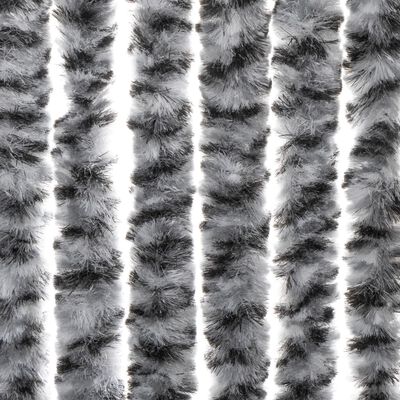 vidaXL Fly Curtain Grey and Black and White 100x220 cm Chenille