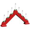 vidaXL Christmas Candle Bridge Red 39.5 x 5 x 29 cm Solid Pine Wood