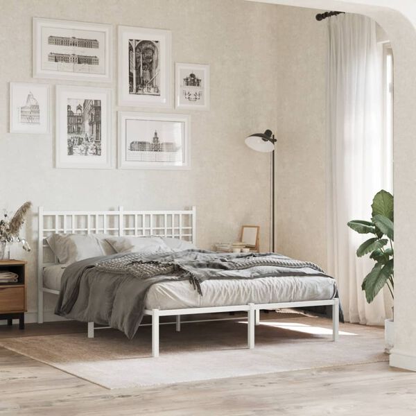 vidaXL Metal Replace Headboard White 120cm