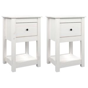vidaXL Bedside Cabinets 2 pcs White 40x35x61.5 cm Solid Wood Pine