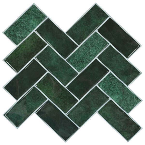 vidaXL Herringbone Tile 50 pcs Dark Green 30 x 30 cm