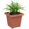 vidaXL Square Flower Pot 6 pcs Brick Red 16 x 16 x 14 cm Plastic