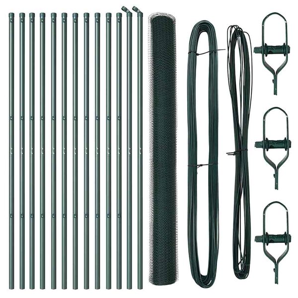 vidaXL Fence Post Green 25 x 1.6 m (13 mm mesh) Steel and PVC