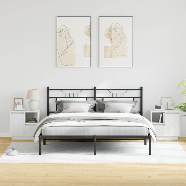 vidaXL Bedside Cabinet 2 pcs White 50 x 34.5 x 50 cm Engineered wood