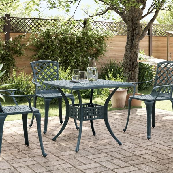 vidaXL Garden Table Green 80x80x75 cm Cast Aluminium