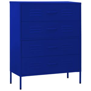 vidaXL Chest of Drawers Navy Blue 80x35x101.5 cm Steel