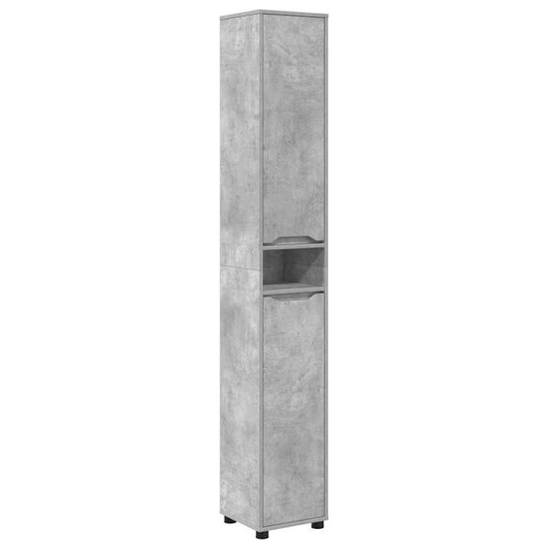 vidaXL Bathroom Cabinet with Shelf Concrete Grey 30.5 x 30 x 195 cm