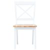 vidaXL Dining Chairs 6 pcs White and Light Wood Solid Rubber Wood