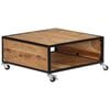 vidaXL Coffee Table | Natural Acacia | Solid Acacia Wood | Medium | Rollable