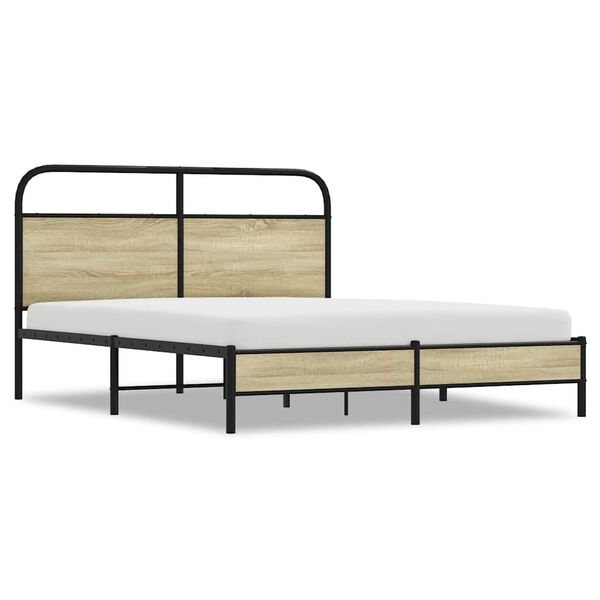 vidaXL Bed Frame without Mattress 160x200 cm Sonoma Oak Engineered Wood
