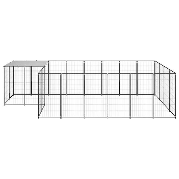 vidaXL Dog Kennel Black 8.47 m&sup2; Steel