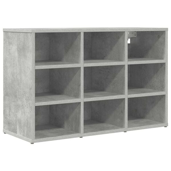 vidaXL Shoe Cabinet Concrete grey 77.5 x 30 x 51 cm Engineered Wood