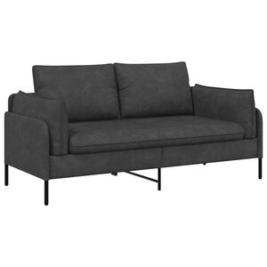vidaXL 2-Seater Sofa Black 188 x 81 x 89 cm Faux Leather