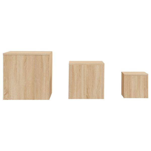 vidaXL Side Tables 3 pcs Sonoma Oak Engineered Wood