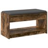 vidaXL Hall Bench with Cushion with Shelf Smoked Oak 83 x 38 x 45 cm