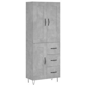 vidaXL Highboard Concrete Grey 69.5x34x180 cm Engineered Wood