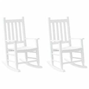 vidaXL Rocking Chairs for Children 2 pcs White Solid Wood Poplar