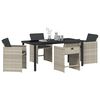 vidaXL Garden Dining Set 5 pcs Light Grey Poly Rattan