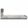 vidaXL Bed Frame with LED without Mattress Concrete Grey 140x200 cm
