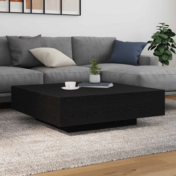vidaXL Coffee Table Black Oak 100 x 100 x 31 cm Engineered Wood