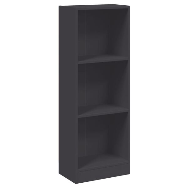 vidaXL 3-Tier Book Cabinet Grey 40x24x109 cm Engineered Wood