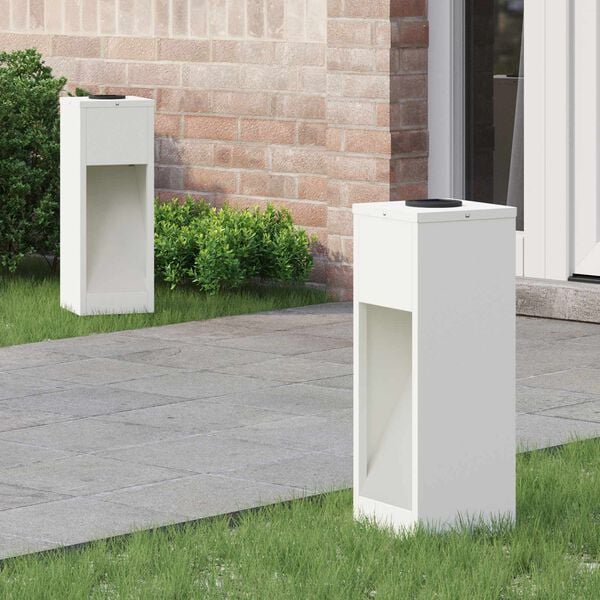 vidaXL Solar Led Pathway Light 2 pcs White Cold Rolled Steel