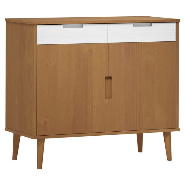 vidaXL Sideboard MOLDE Brown 90x40x80 cm Solid Wood Pine