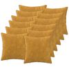 vidaXL Cushion with Pillow HEERLEN 12 pcs Yellow Microfiber Fleece