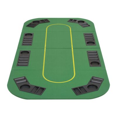 vidaXL 8-Player Folding Poker Tabletop 4 Fold Rectangular Green