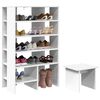 vidaXL Shoe Cabinet with Shelf 2 pcs White Engineered Wood