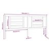 vidaXL Bed Headboard 206x4x100 cm Solid Wood Pine