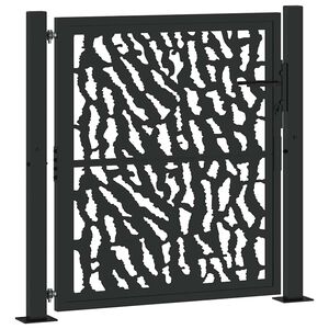 vidaXL Garden Gate Black 100x100 cm Steel Trace Design