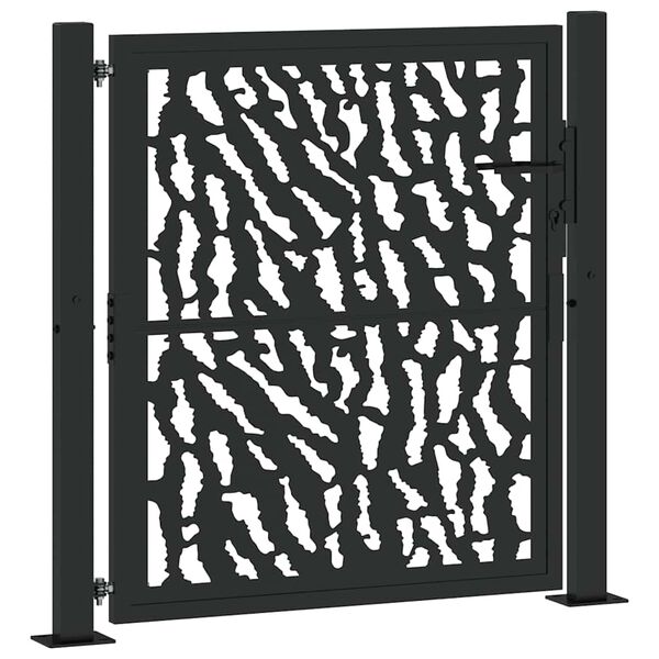 vidaXL Garden Gate Black 100x100 cm Steel Trace Design