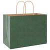 vidaXL Paper Bags 250 pcs with Handles Green 32x17x25 cm