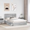 vidaXL Storage Bed Grey Sonoma 140 x 200 cm Engineered Wood