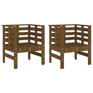 vidaXL Garden Chairs 2 pcs Honey Brown 61.5x53x71 cm Solid Wood Pine