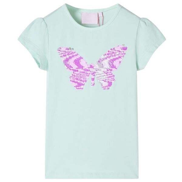 Kids' T-shirt with Cap Sleeves Light Mint 128