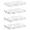 vidaXL Wall Shelf 4 pcs White Marble 40 x 23.5 x 4 cm Engineered Wood