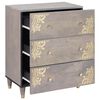 vidaXL Sideboard Grey and Gold 60 x 33 x 75 cm Solid Mango Wood
