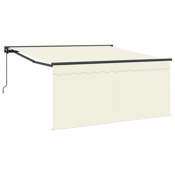 vidaXL Retractable Awning Cream 300 x 250 cm Polyester and Aluminium