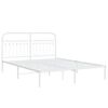 vidaXL Metal Bed Frame without Mattress with Headboard White 160x200cm