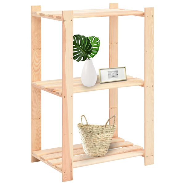 vidaXL 3-Tier Storage Racks 2 pcs 60x38x90 cm Solid Pinewood 150 kg