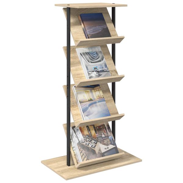 vidaXL Magazine Rack Sonoma Oak 68 x 40 x 123.5 cm Engineered Wood