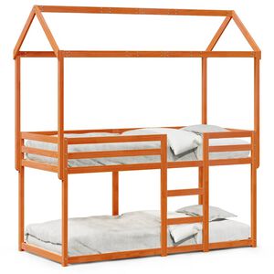 vidaXL Bunk Bed without Mattress Wax Brown 90x200 cm Solid Wood Pine
