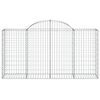 vidaXL Arched Gabion Basket 200x50x100/120 cm Galvanised Iron