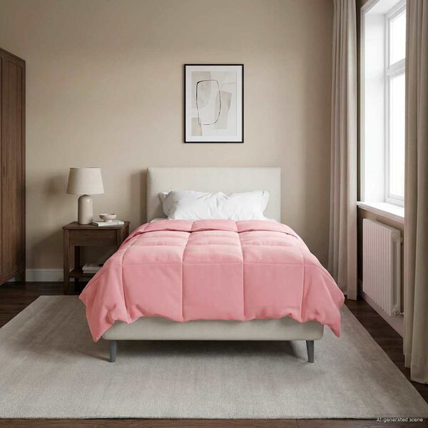 vidaXL Winter Duvet Quilted Pink 140 x 220 cm Microfiber