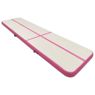 vidaXL Inflatable Gymnastics Mat with Pump 800x100x20 cm PVC Pink
