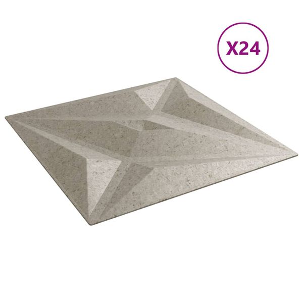 vidaXL Wall Panels 24 pcs Beton 50x50 cm XPS 6 m² Star