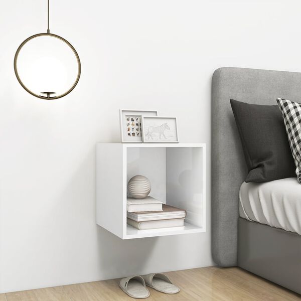 vidaXL Wall Cabinet High Gloss White 37x37x37 cm Engineered Wood